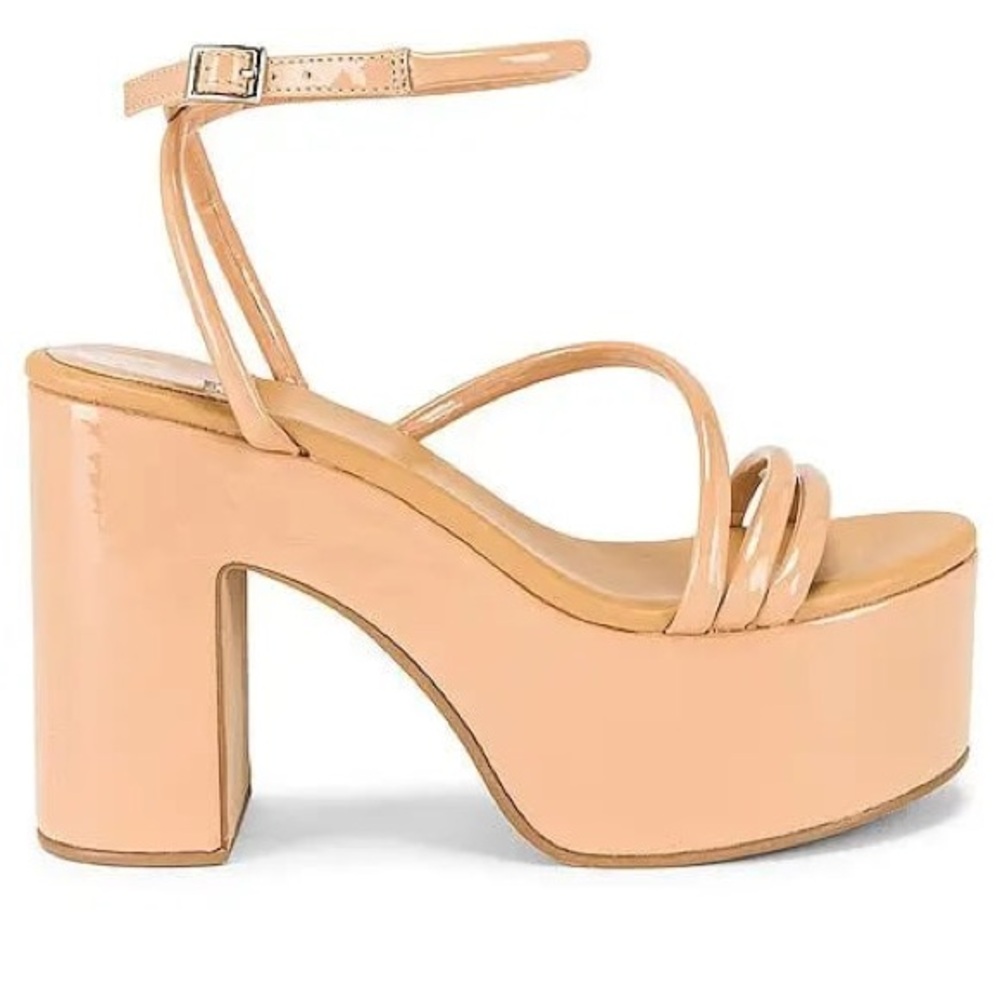 Mamba Platform Sandal in Dusty Nude Patent JEFFREY CAMPBELL